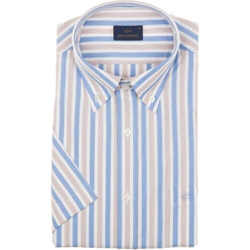 Paul & Shark Overhemd Vario Stripe Blauw-Beige / male