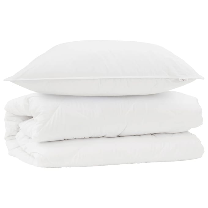 vidaXL - Deken - Set - met - kussen - 2 - st - Wit - Microvezel