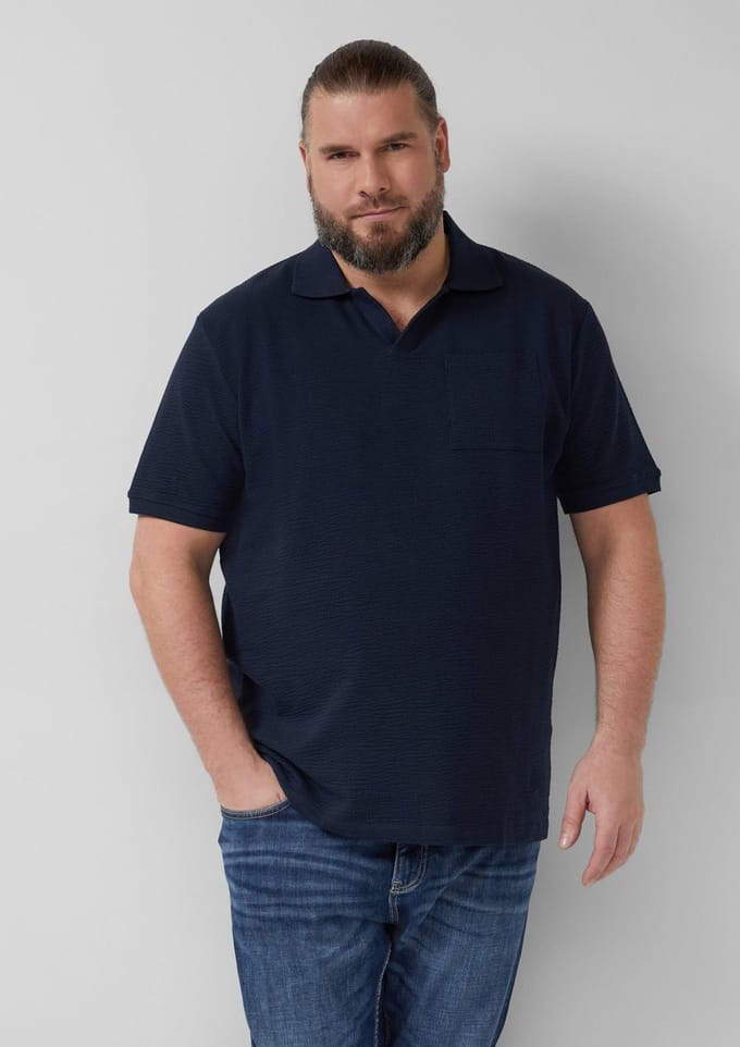 s.Oliver - male - Gestructureerd poloshirt met borstzak