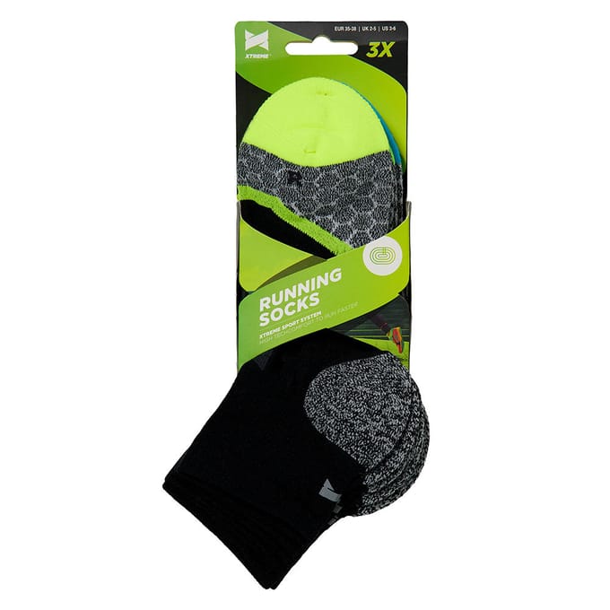 Hardloop sokken - Unisex - Multi zwart - 45/47 - 3-Paar