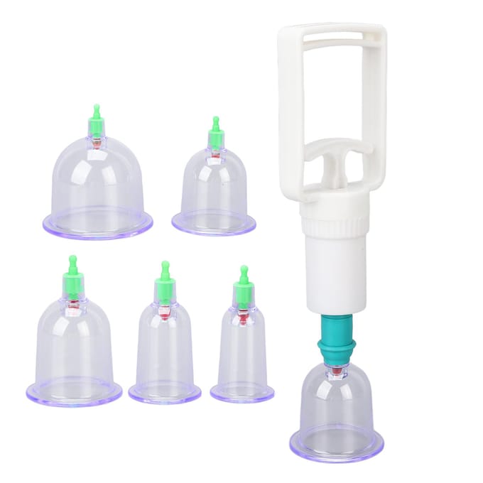 6 stuks Chinese Cupping Therapie Cup Set Acupunctuur Zuigmassage Vacuüm Cupping Blikken Kit white