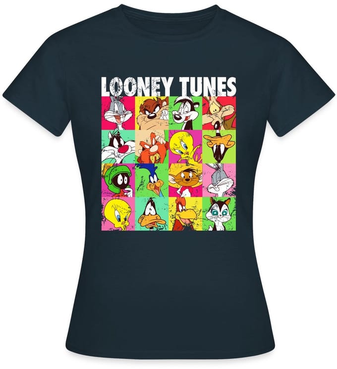 Looney Tunes Karakters Collage T-Shirt Dames