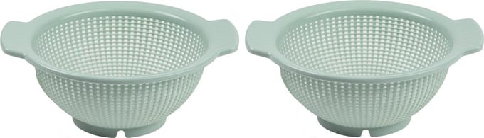Plasticforte Vergiet - Set van 2x stuks - kunststof - zeep - D23 x H10 cm - mintgroen