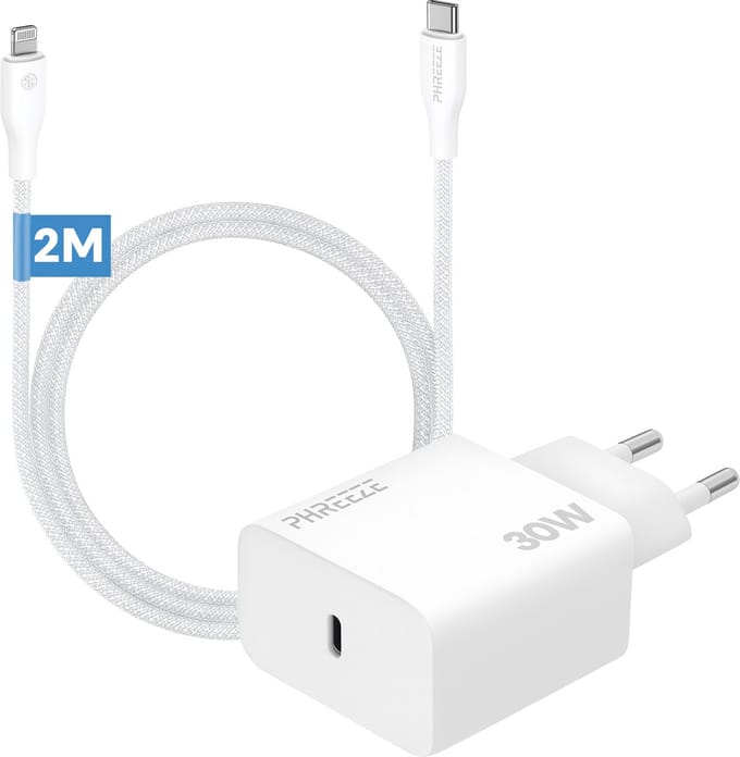 Usb C snellader geschikt voor iPhone 14 13 12 11 X 8 7 SE - 2 meter - 30W Power Delivery adapter met lange kabel