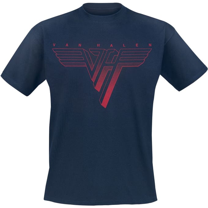 Van Halen T-shirt - Classic Red Logo - S tot 3XL - voor Mannen - navy