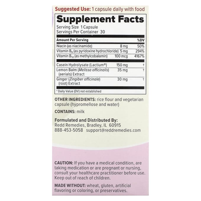Redd Remedies, Peaceful Mama, 30 Plantaardige Capsules