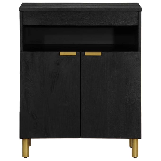 vidaXL - Dressoir - 60x33x75 - cm - bewerkt - hout - zwart