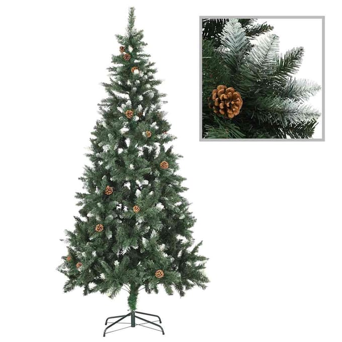 vidaXL - Kunstkerstboom - met - verlichting - en - kerstballen - 210 - cm
