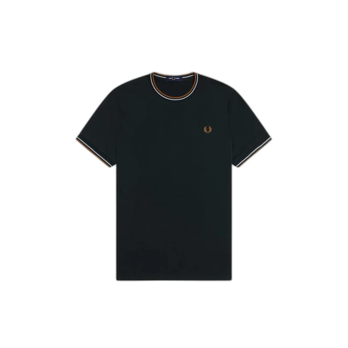 T-shirt met dubbel contrasterend biesje Fred Perry