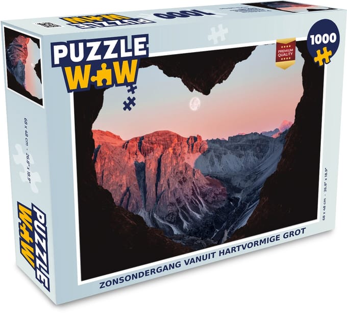 Puzzel Zonsondergang vanuit grot - Legpuzzel - Puzzel 1000 stukjes volwassenen
