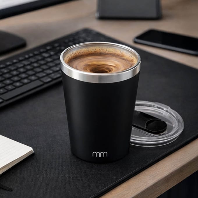 MikaMax Self Stirring Mug - Oplaadbare Zelfroerende Mok 350 ml - 120 sec Mixfunctie - Thermo