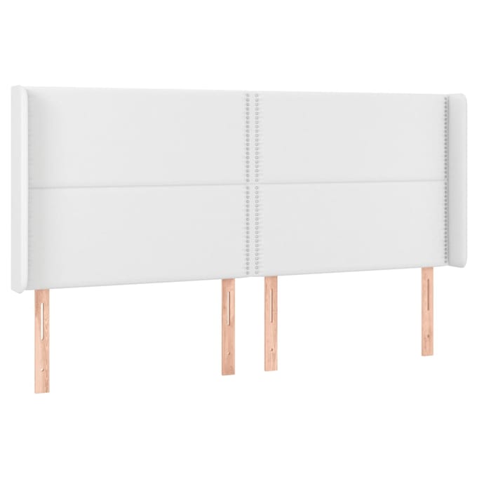 vidaXL Hoofdbord LED 203x16x118/128 cm kunstleer wit