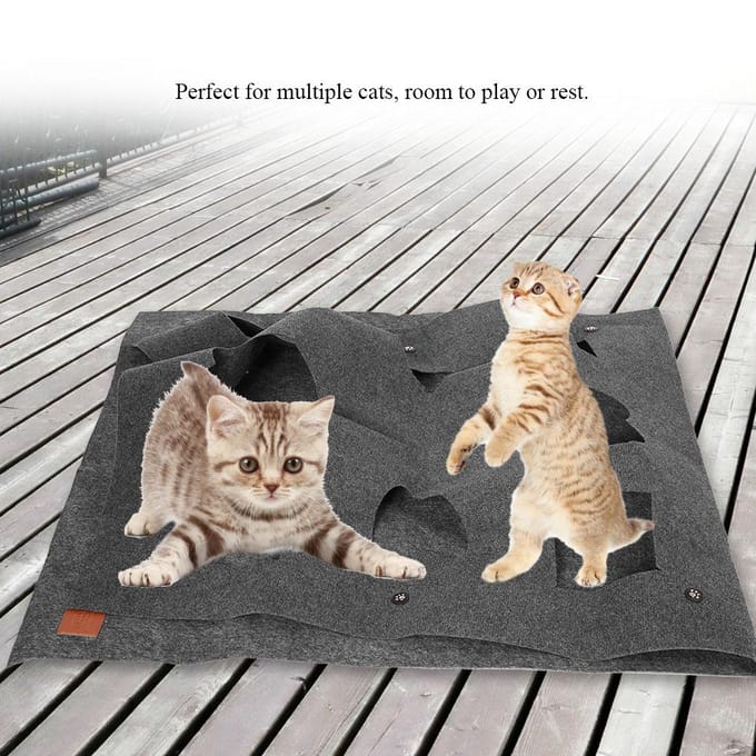 Katten Activiteit Speelmat Thermische Basis Leuk Interactief Spelen Training Krabbedmat gray