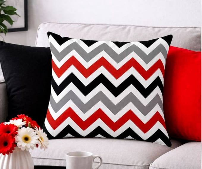 Modern Geometry Collection Kussenhoes – Red Edition - 45x45 cm