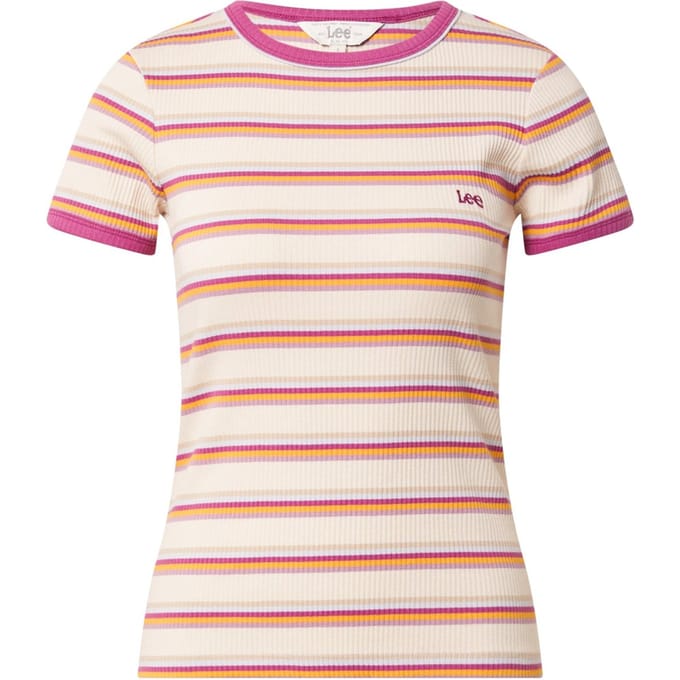 Lee Dames Stripe Tee shirt - Maat S - Golden Beam Gemengde Kleuren