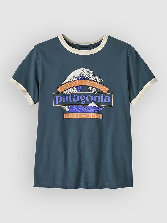 Patagonia Great Waves Ringer T-Shirt blauw
