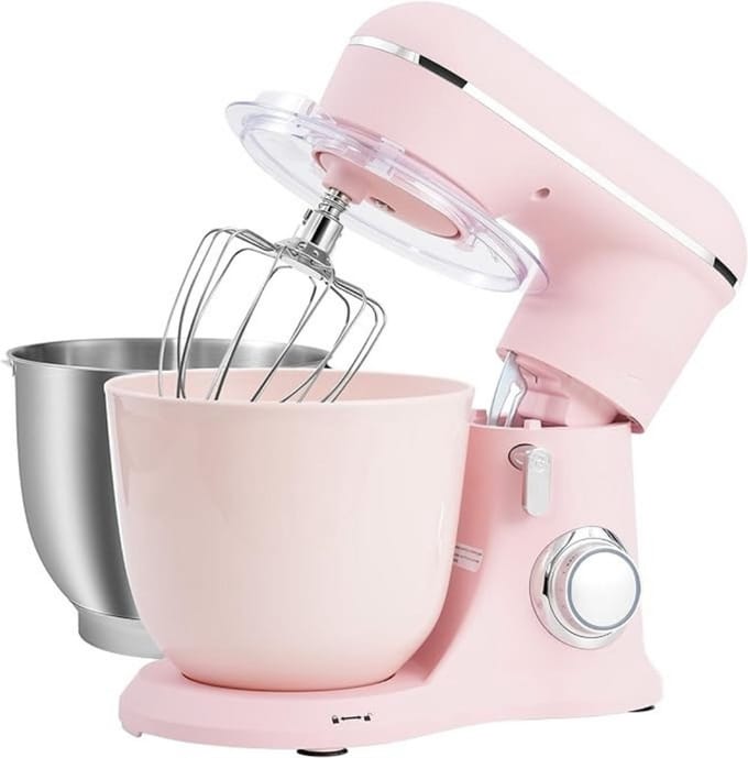 SCH® Mixer met mengkom - Mixer - Mixer met mengkom keukenmachine - Roze - ‎22cm x 36cm x 33cm