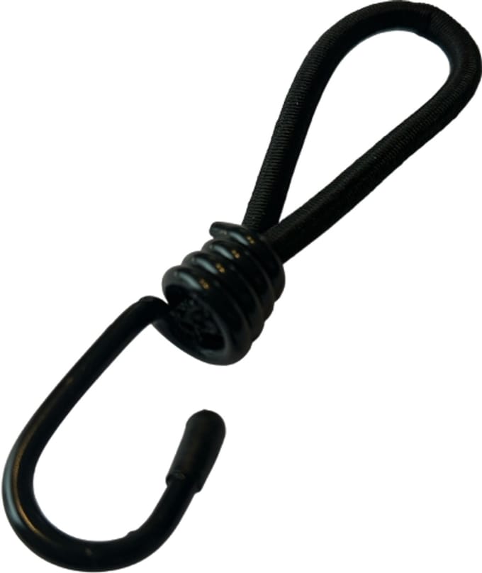Spanelastiek met haak - 25 st - 13cm - Zwart - tent - boot - schaduwdoek