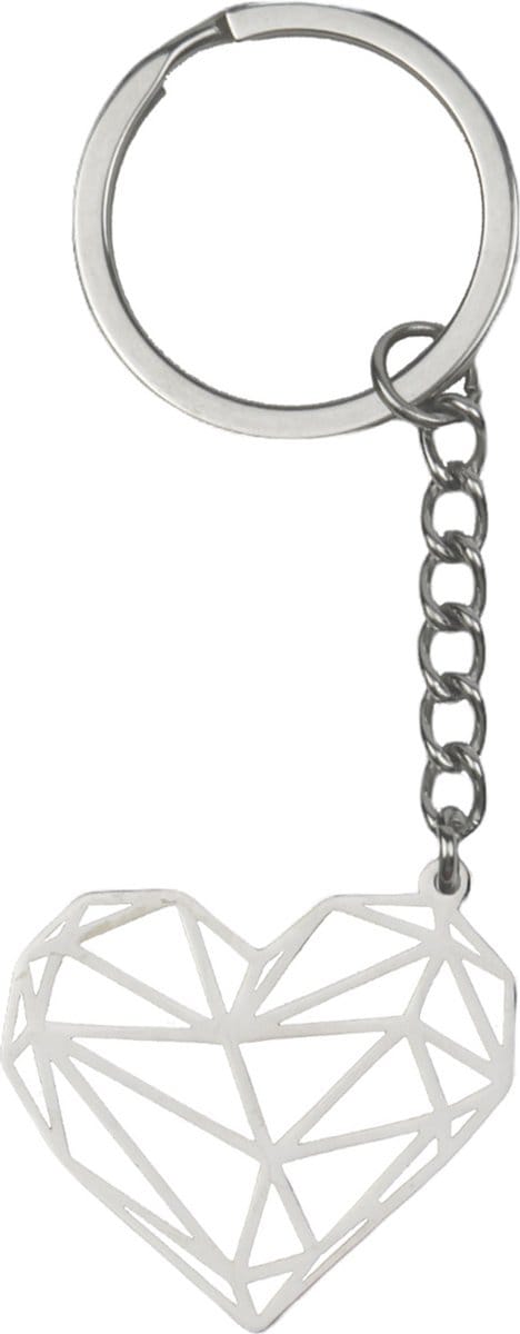 Sleutelhanger Patroon Sleutel Hanger Metaal Patroon Geometrisch - Hart