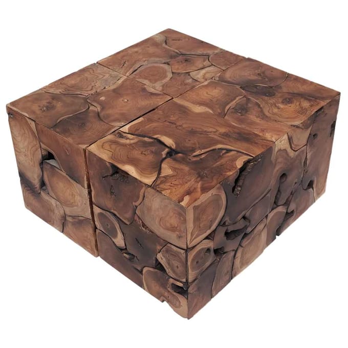 vidaXL - Krukken - 4 - st. - 40x40x45 - cm - massief - teakhout - bruin