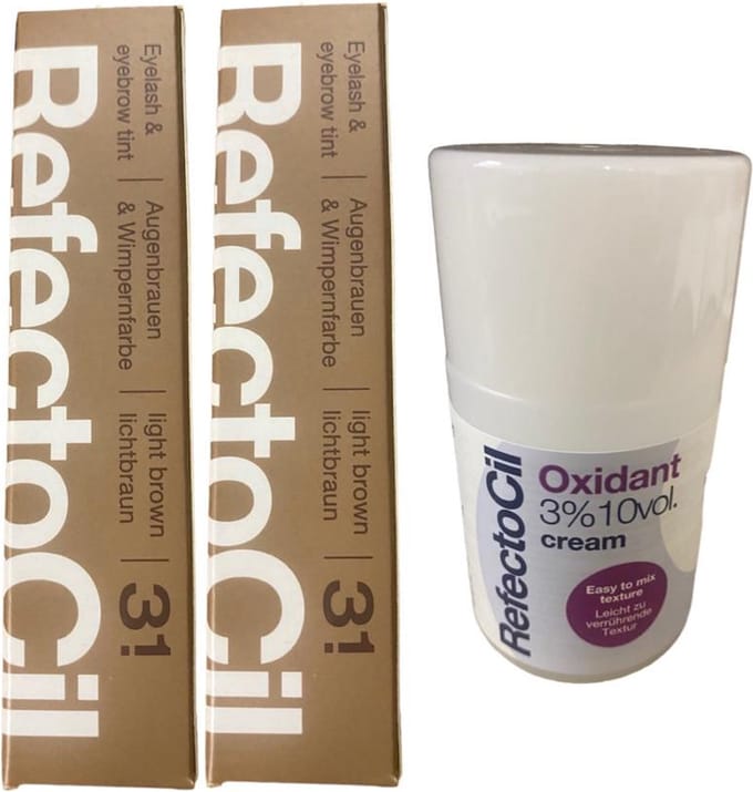 RefectoCil 2 stuks Lichtbruin + 100ml Crème Oxidant