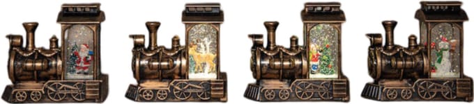 Anna's Collection - Trein met glitterwater led op batterij 11.5x8.5 cm