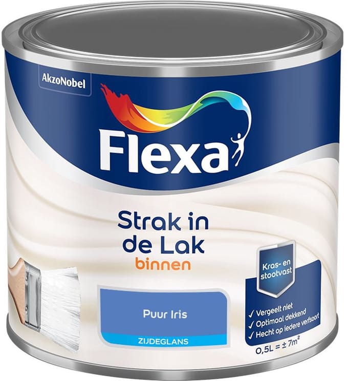 Flexa - Strak In De Lak Binnenlak Zijdeglans - Puur Iris - Mengverf - 500 Ml