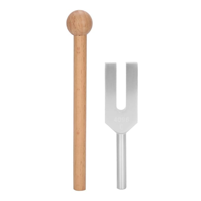 4096 Stemvork Aluminiumlegering Stemvork Houten Hamer Geluidstherapie Toolset white