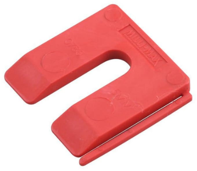 Uitvulplaatje 5 mm rood 1 stuk - stelplaatje voor montage