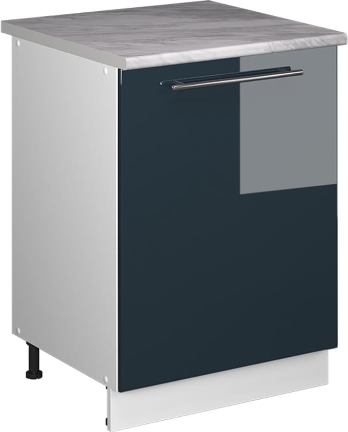 Vicco Wastafelkast Fame-Line, Donkerblauw hoogglans/Wit, 60 cm
