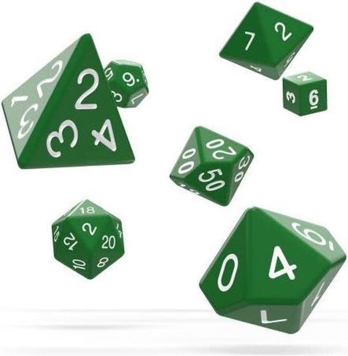 Oakie Doakie Dice Rpg Set Solid - Green