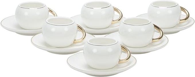 BRICARD ESPRESSO SET 2961 12/S-1 | WIT - GOUD 12-DELIG