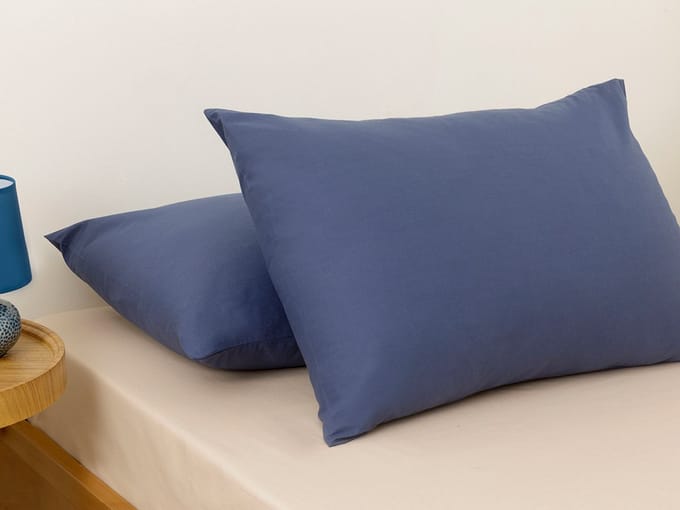 English Home kussensloop - 50x70 cm - Set van 2 stuks - Blauw