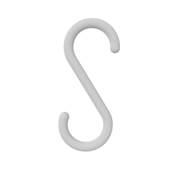 10 stuks - S-Haak / Ophanghaak - 5,5cm - Kunststof - Wit - type SH-1