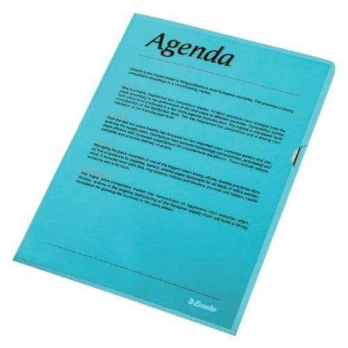 Esselte Standaard Zichtmap A4 - 0,11mm PP Folie - 100 Stuks - Blauw