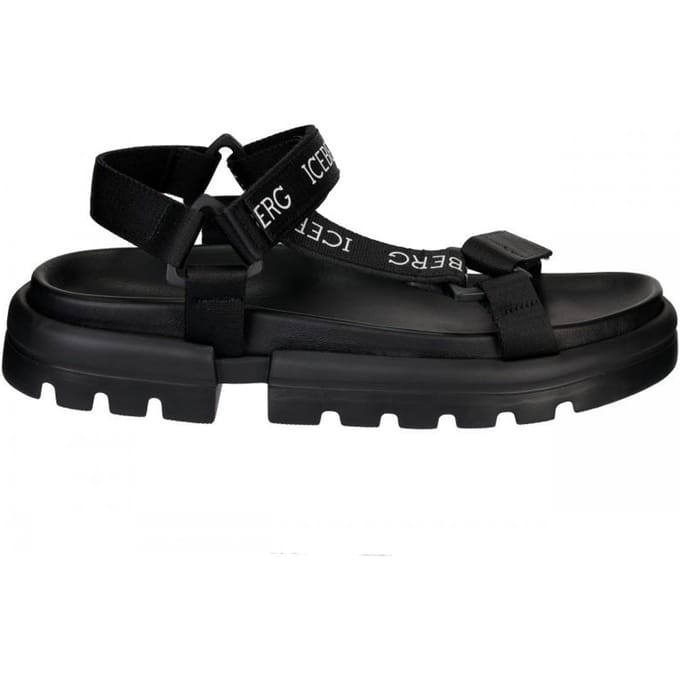 Iceberg heren leren sandalen nieuw italië - Maat: 43 black