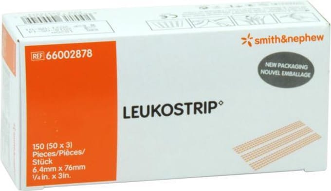 Smith & Nephew - Hechtpleister 6.4 x 76mm, per 150 (50 x 3) strips, Leukostrip