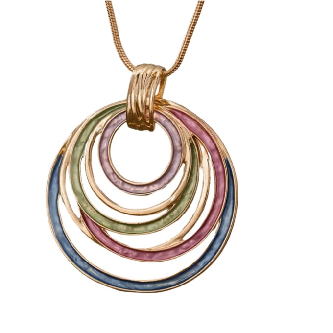 Ketting -gekleurde spiraal - goudkleurig- Charme Bijoux