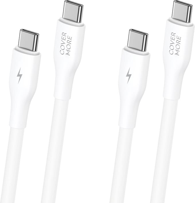Usb C kabel - 2 stuks - Usb C naar usb C - Oplaadkabel met usb C aan beide kanten - Snellader - 1m - Wit