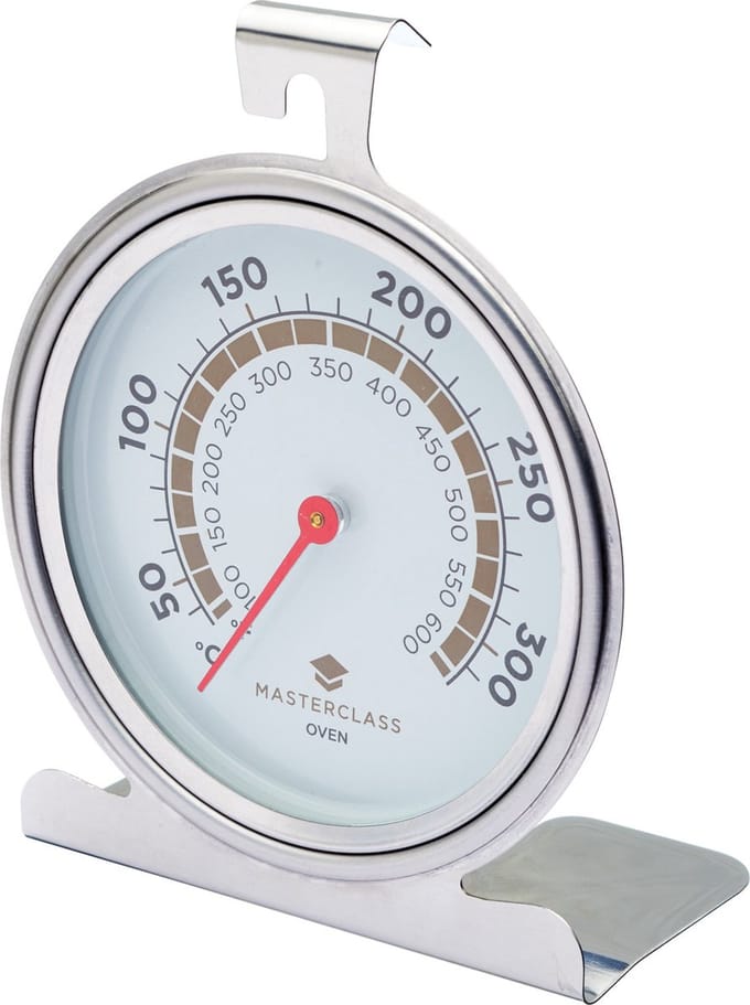 KitchenCraft MasterClass Oven Thermometer voor 50-300 Graden - Roestvrij Staal Zilver