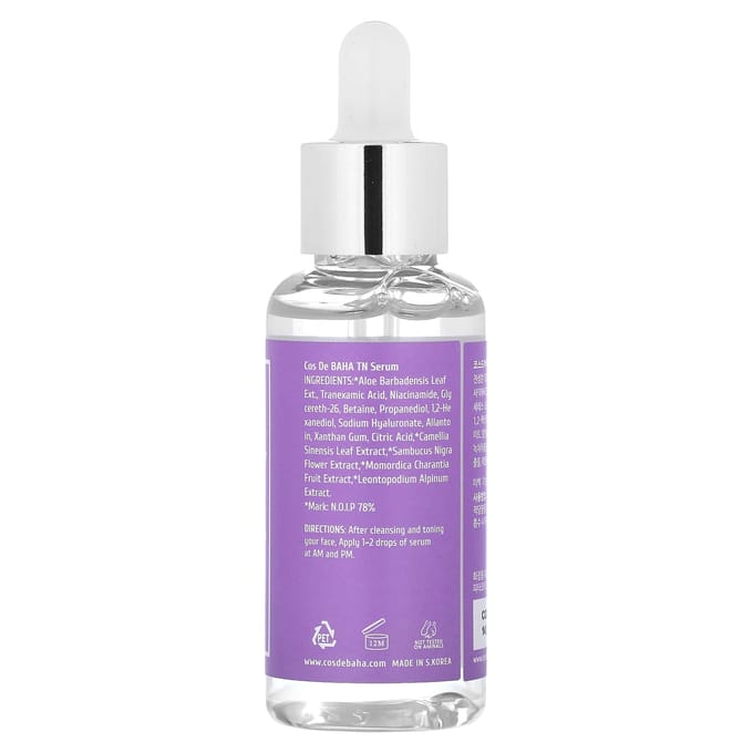 Cos De BAHA TN Acide Tranexamique 5% Niacinamide 5% Sérum Éclaircissant Teint 60ml white