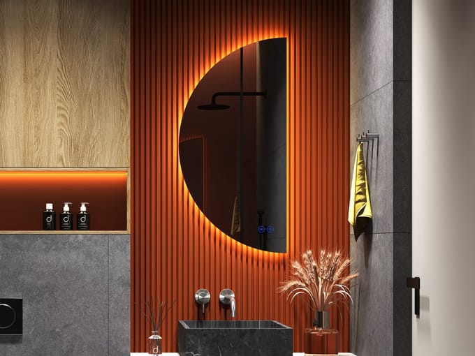 Mawialux LED Badkamerspiegel - Halfrond Links - 40x80cm - Jill
