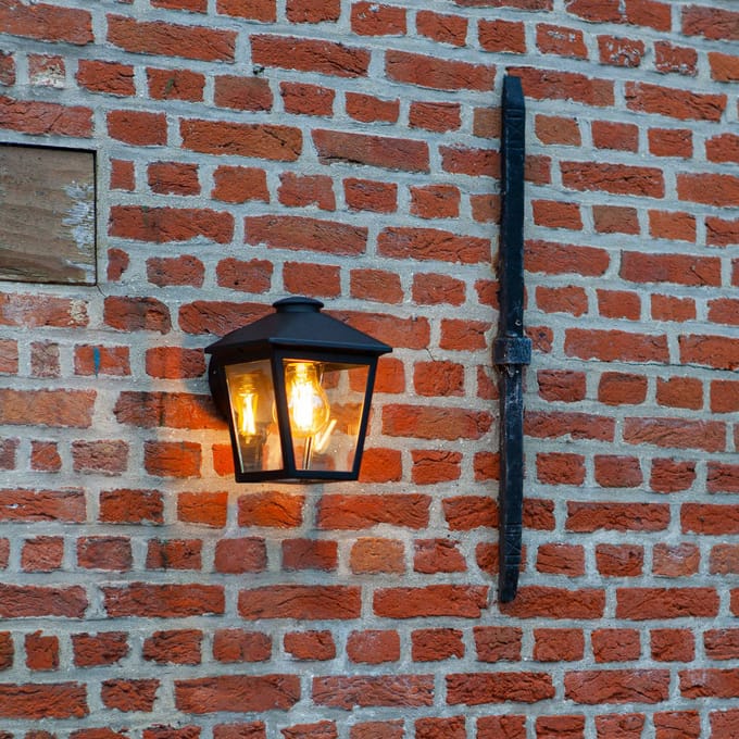 LUTEC Zago Wandlamp voor buiten - Helder glas - E27 - Matzwart