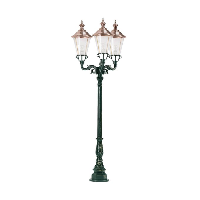 K.S. Verlichting 3-lamps lantaarnpaal Parijs, groen