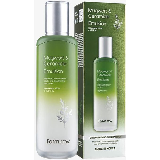 Farm Stay Mugwort & Ceramide Emulsion 120ml +RANDOM GIFT beige