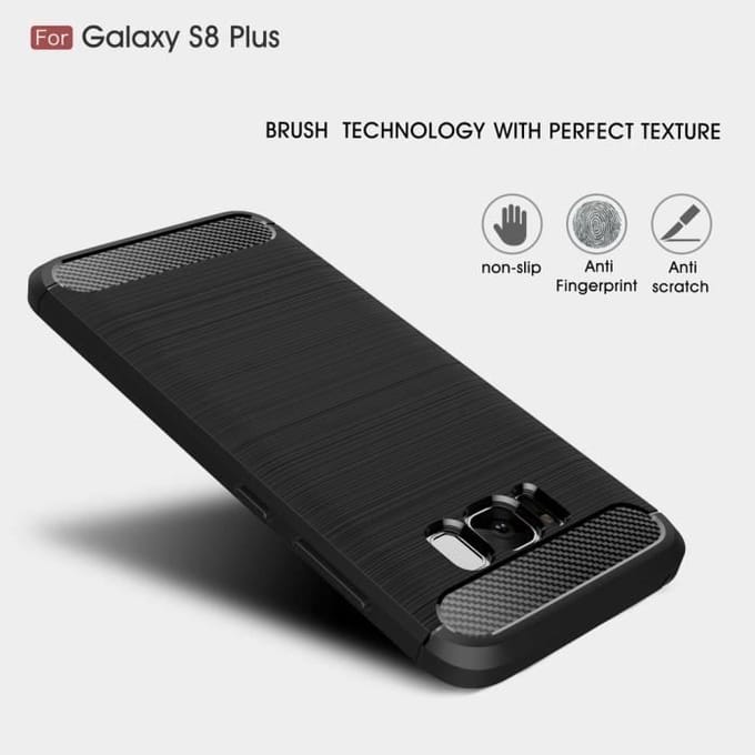 Hoesje - Samsung - Galaxy S8+ Plus - Koolstofvezel - Flexibel - Schokbestendig zwart