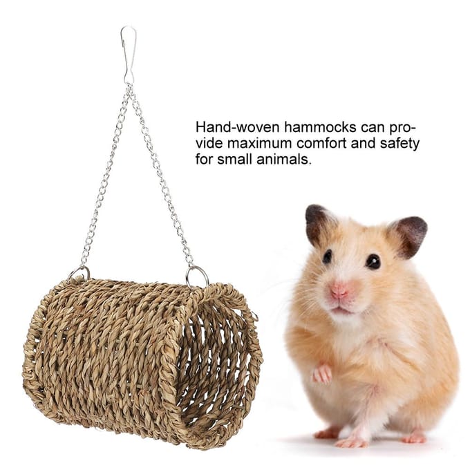 Gevlochten Stroentouw Hamster Zomer Slaap Hangmat Hangend Bed voor Eekhoorn Papegaaien brown