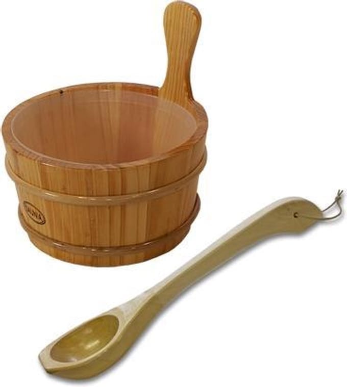 Saunia - Sauna emmer (met inzet bak) en lepel van hout