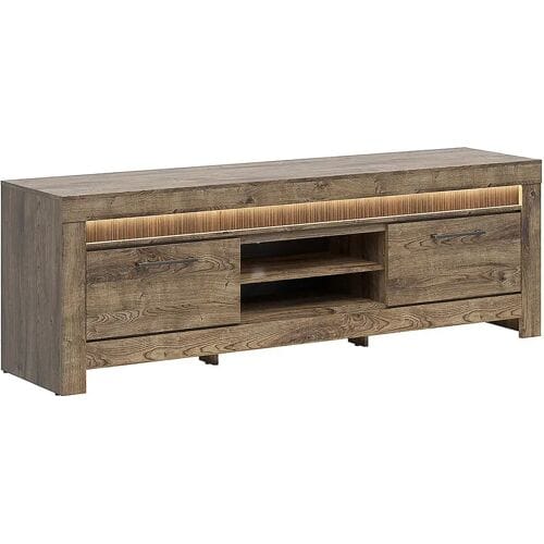Brw TV-meubel 2 deuren 2 nissen 180 cm inclusief LED Amaury Hout