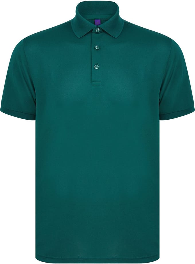 Henbury Herenpolo in gerecycleerd polyester H465 - Bottle Green - XS